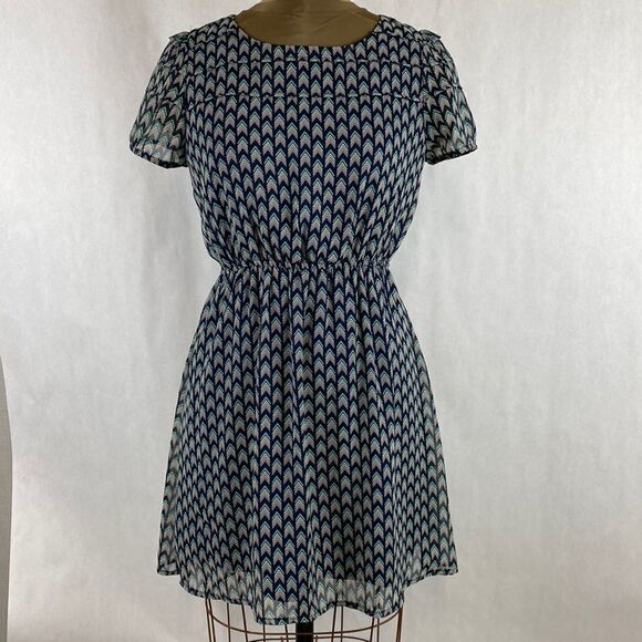 Pink Owl Summer Dress Medium Blue Turquoise Lightweight Flowy - Picture 1 of 14